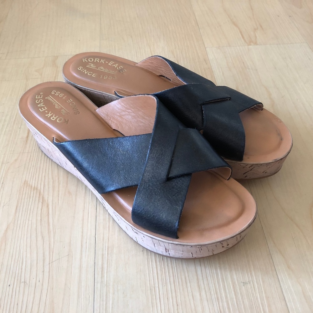 Kork Ease Sabrina slide cork wedge sandals 8